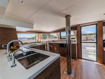 Galley of Sunshine, a Bali 4.6 catamaran at Seget Donji, Croatia