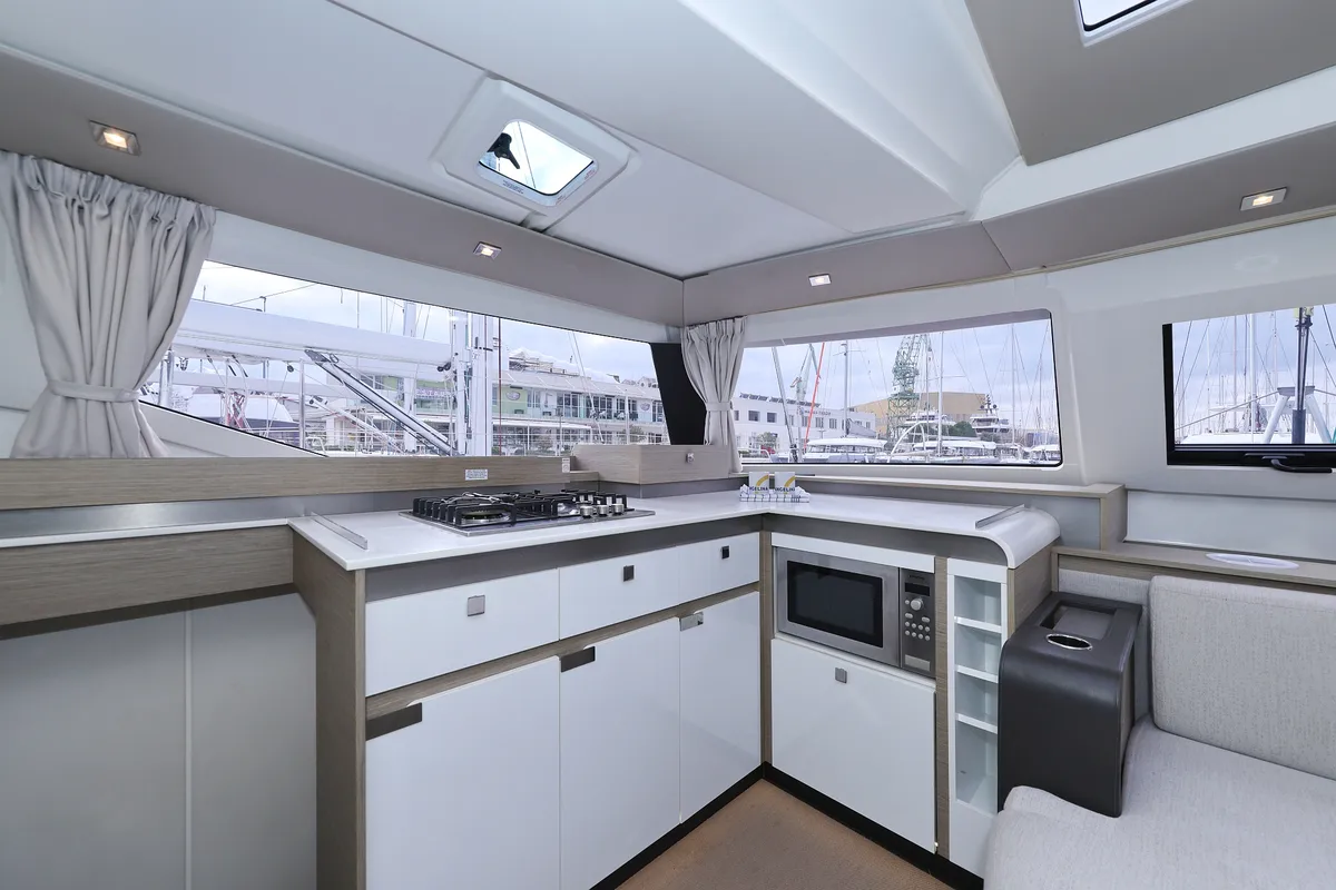 Galley of Sun Office, a Fountaine Pajot Elba 45 catamaran at Grad Trogir, Croatia