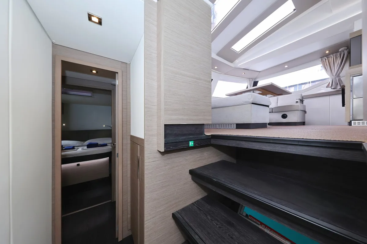 Cabin on Sun Office, a Fountaine Pajot Elba 45 catamaran at Grad Trogir, Croatia