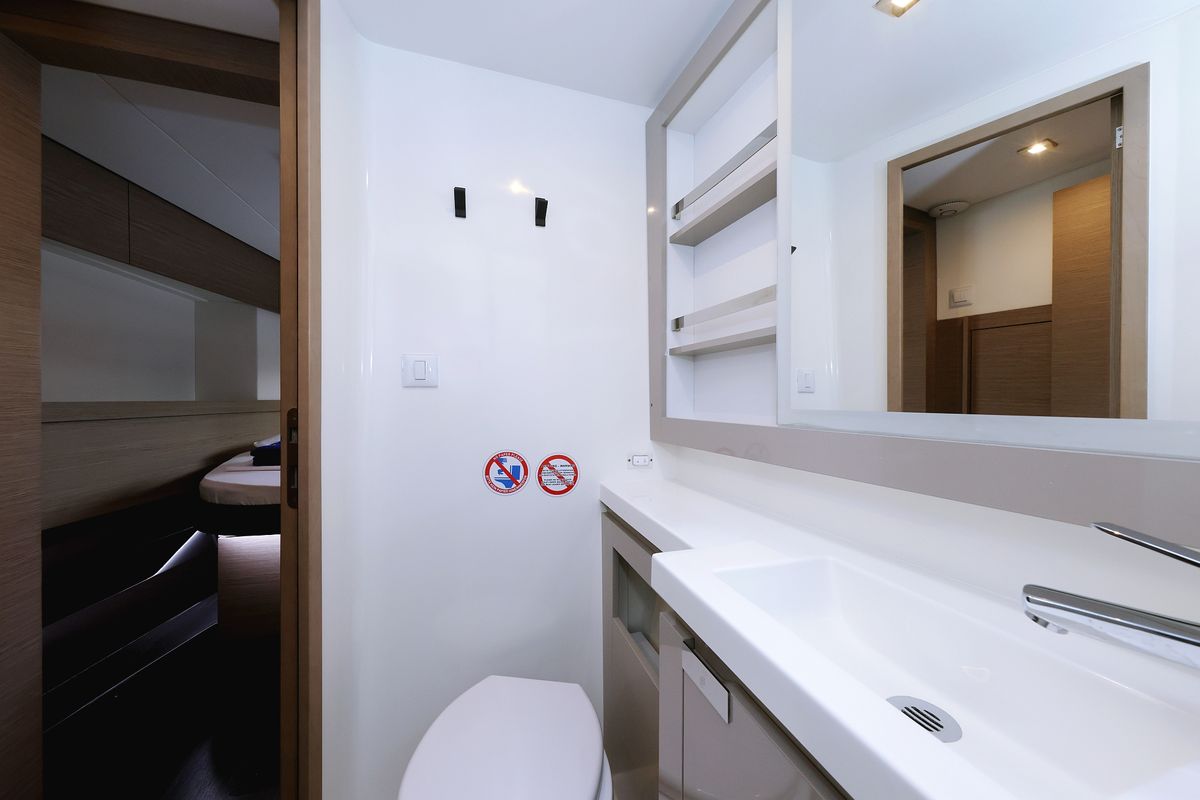 Head on Sun Office, a Fountaine Pajot Elba 45 catamaran at Grad Trogir, Croatia