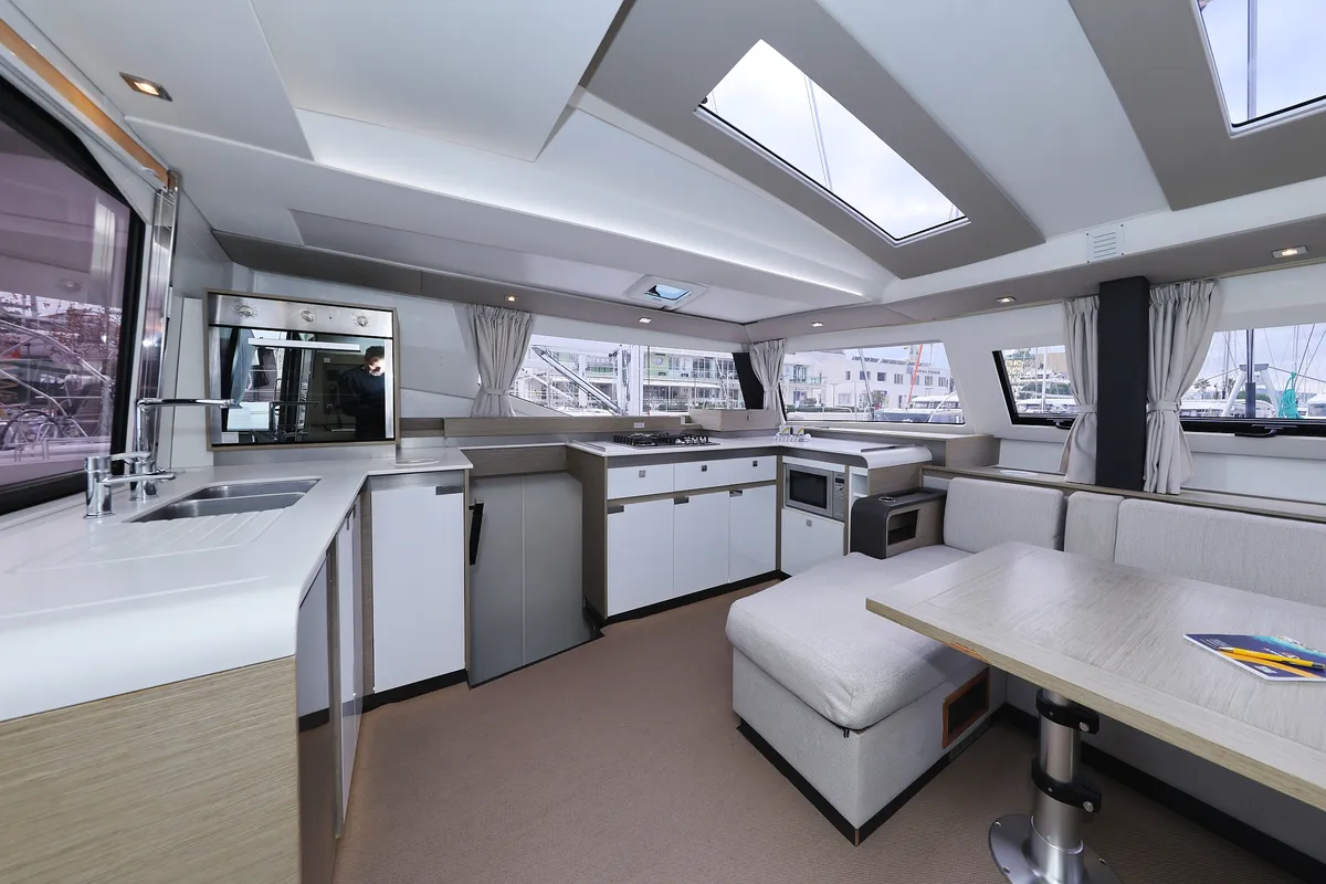 Galley of Sun Office, a Fountaine Pajot Elba 45 catamaran at Grad Trogir, Croatia