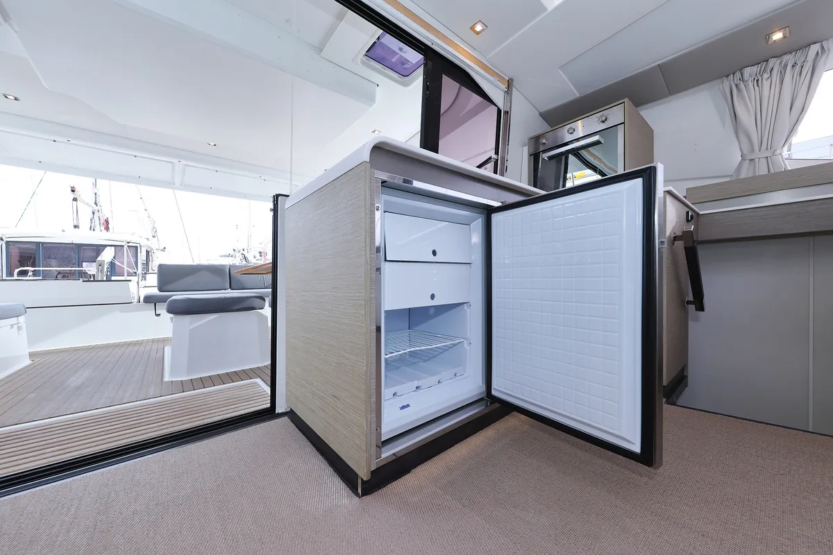 Galley of Sun Office, a Fountaine Pajot Elba 45 catamaran at Grad Trogir, Croatia