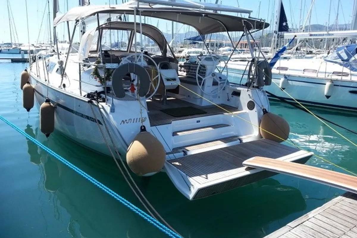 Exterior view of Amore Bavaria 46 Cruiser, a Bavaria 46 Cruiser sailboat at Municipal Unit of Lefkada, Greece