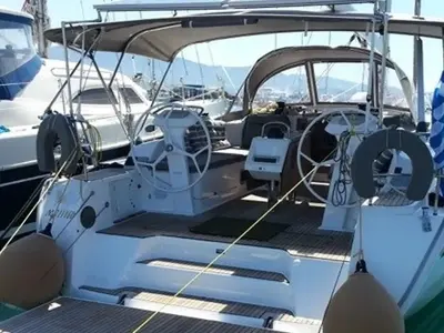 Cockpit of Amore Bavaria 46 Cruiser, a Bavaria 46 Cruiser sailboat at Municipal Unit of Lefkada, Greece