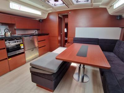 Galley of Moby Dick, a Hanse Yachts Hanse 508 sailboat at Lavreotiki Municipal Unit, Greece