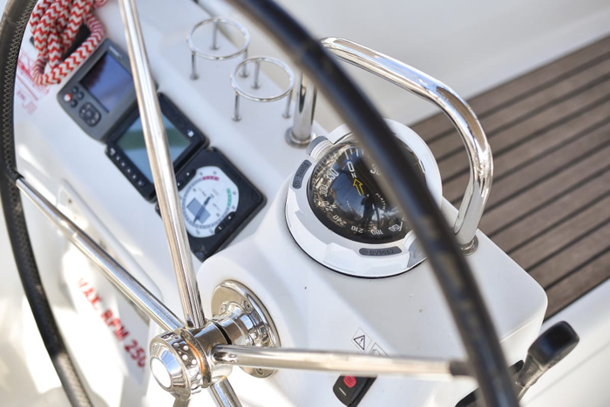 Cockpit of Hope, a Beneteau Oceanis 41 sailboat at Zadar, Croatia