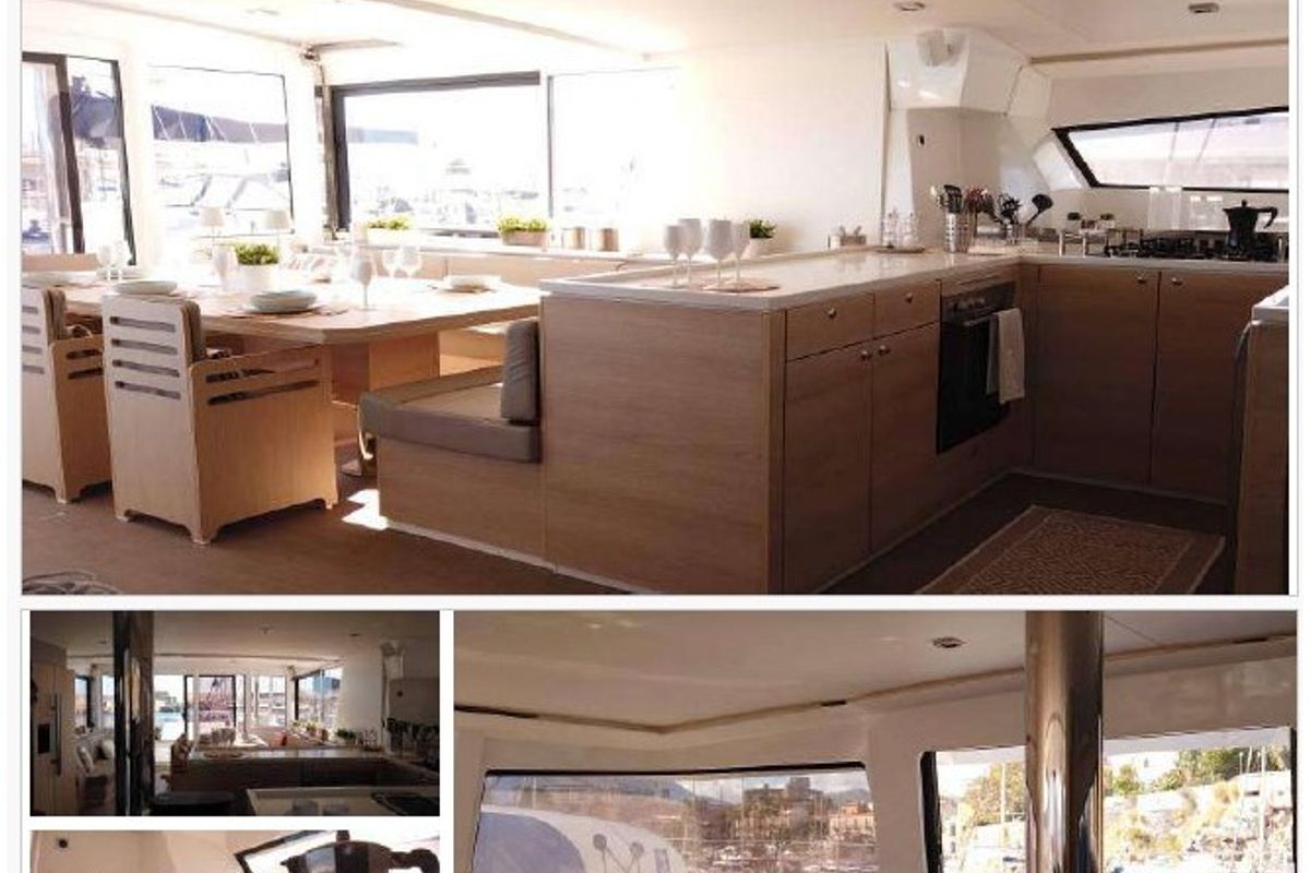 Galley of Stronghyle, a Bali 5.4 catamaran at Palermo, Italy
