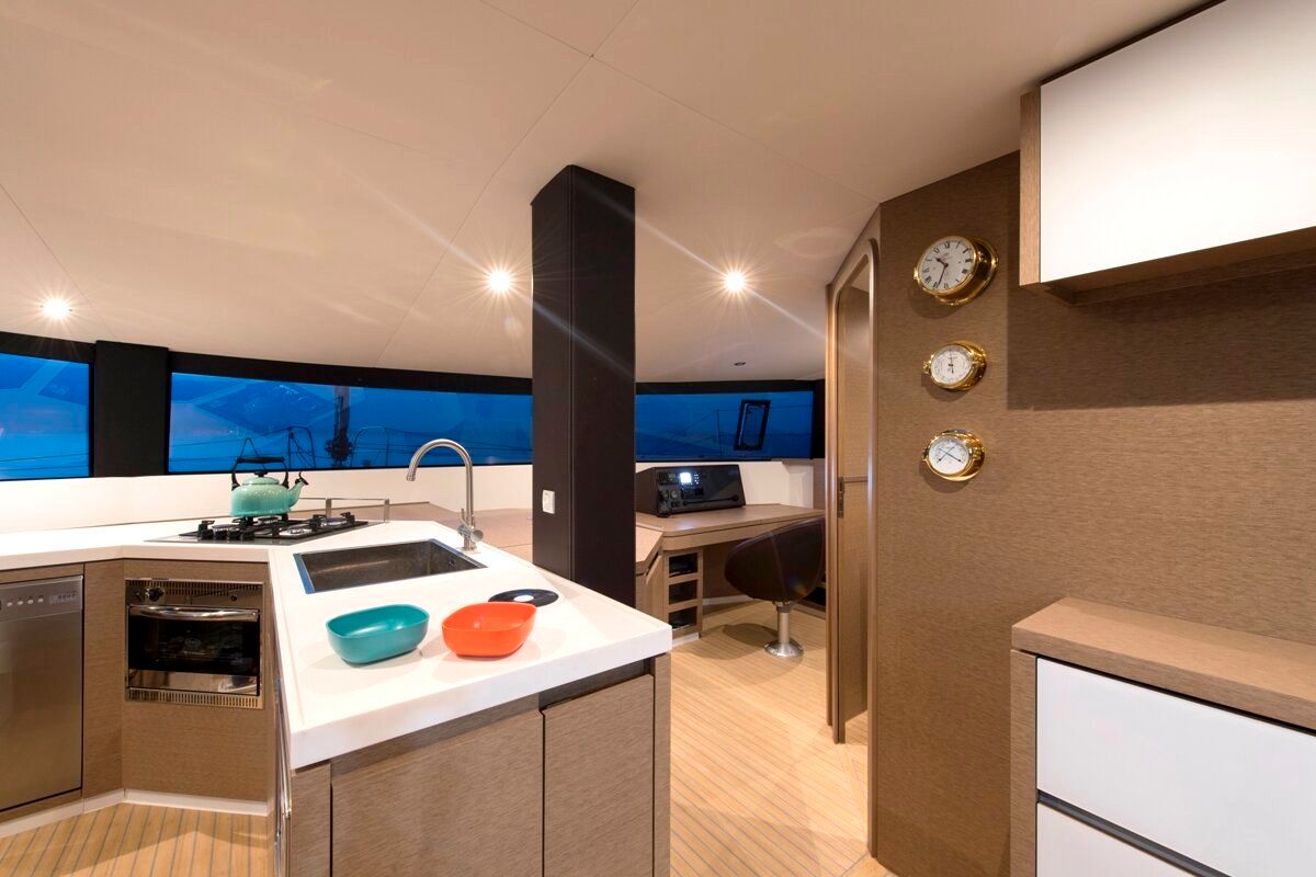 Galley of L'Octant, a NEEL 51 sailboat at Le Lamentin, France