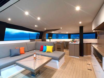 Salon of L'Octant, a NEEL 51 sailboat at Le Lamentin, France