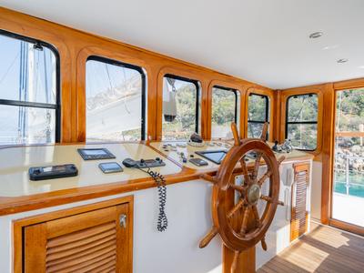 Cockpit of Admiral, a Custom Made Admiral yacht at Bodrum, Turkey
