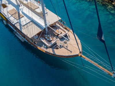 Deck of Admiral, a Custom Made Admiral yacht at Bodrum, Turkey