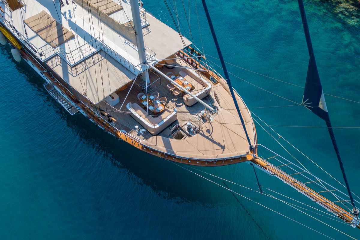 Deck of Admiral, a Custom Made Admiral yacht at Bodrum, Turkey