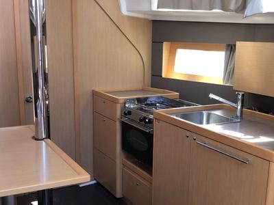 Galley of Amaral, a Beneteau Oceanis 38 sailboat at Salerno, Italy
