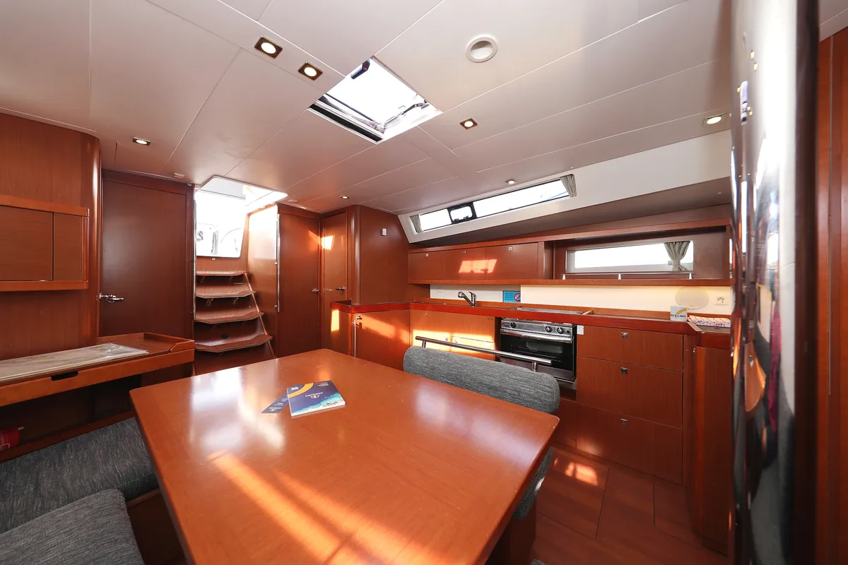 Salon of Zephyra, a Beneteau Oceanis 45 sailboat at Općina Sukošan, Croatia