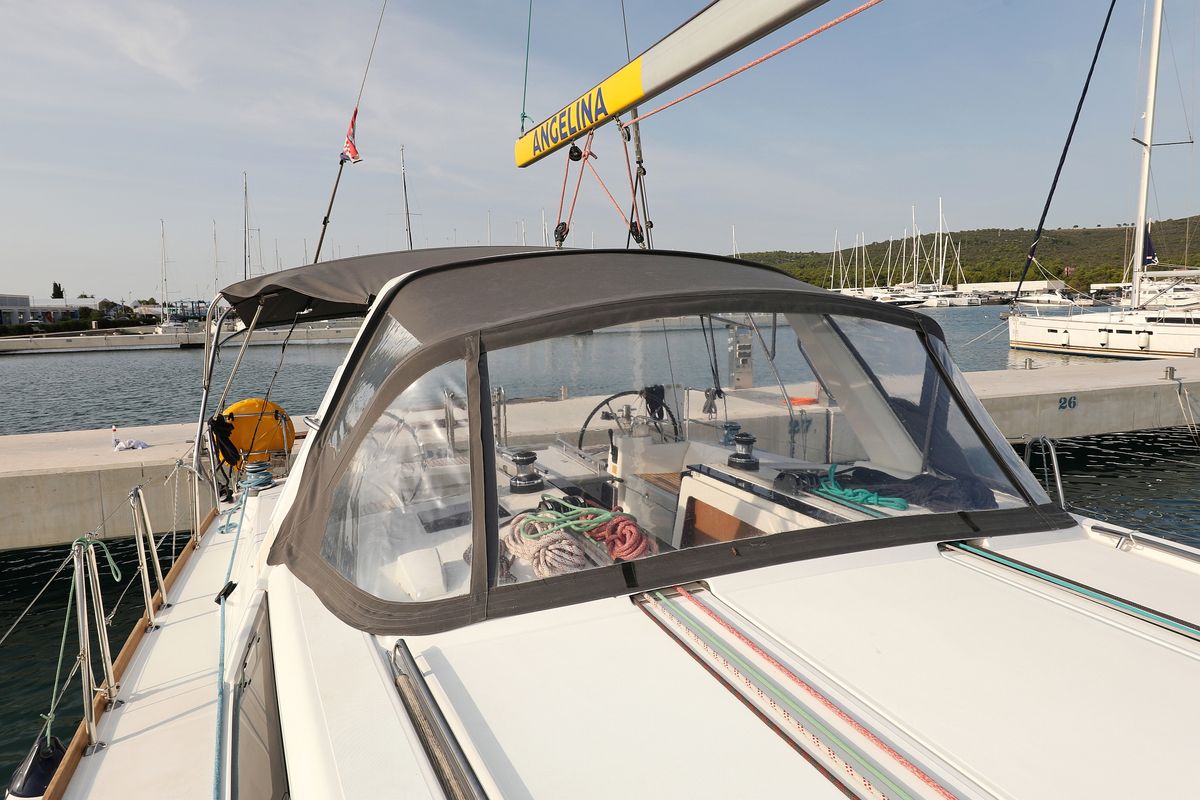 Exterior view of Zephyra, a Beneteau Oceanis 45 sailboat at Općina Sukošan, Croatia