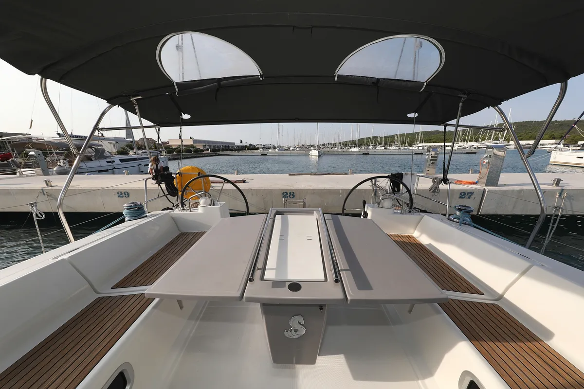 Deck of Zephyra, a Beneteau Oceanis 45 sailboat at Općina Sukošan, Croatia
