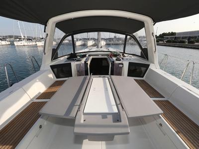 Deck of Zephyra, a Beneteau Oceanis 45 sailboat at Općina Sukošan, Croatia