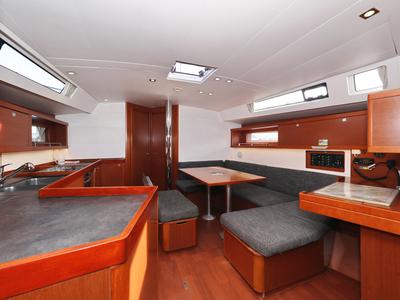 Salon of Zephyra, a Beneteau Oceanis 45 sailboat at Općina Sukošan, Croatia