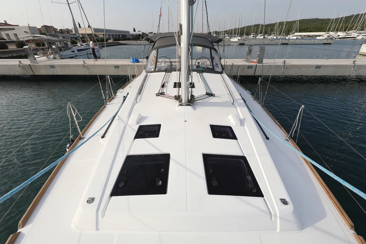 Deck of Zephyra, a Beneteau Oceanis 45 sailboat at Općina Sukošan, Croatia