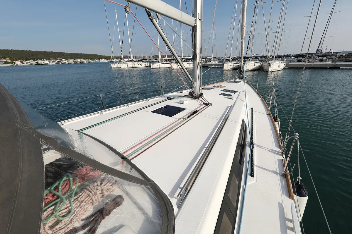 Deck of Zephyra, a Beneteau Oceanis 45 sailboat at Općina Sukošan, Croatia