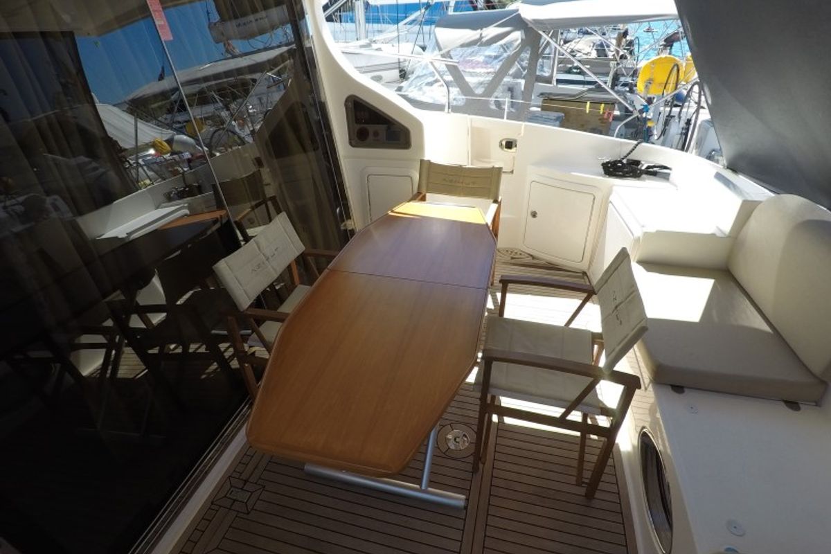 Deck of Luma, a Azimut 47 yacht at Grad Šibenik, Croatia