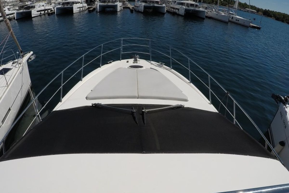 Deck of Luma, a Azimut 47 yacht at Grad Šibenik, Croatia