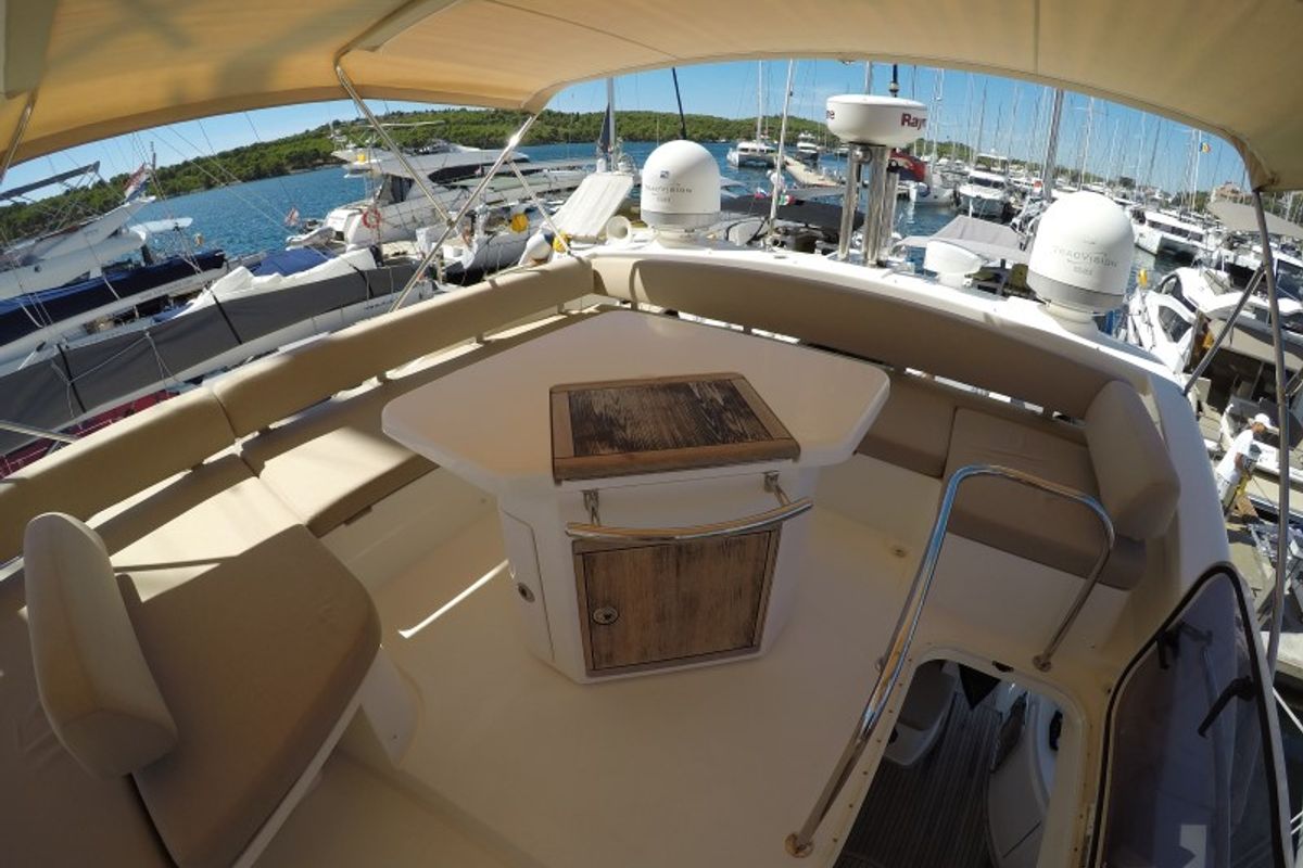 Deck of Luma, a Azimut 47 yacht at Grad Šibenik, Croatia