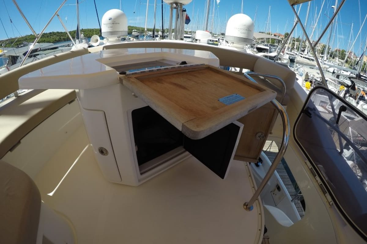 Deck of Luma, a Azimut 47 yacht at Grad Šibenik, Croatia