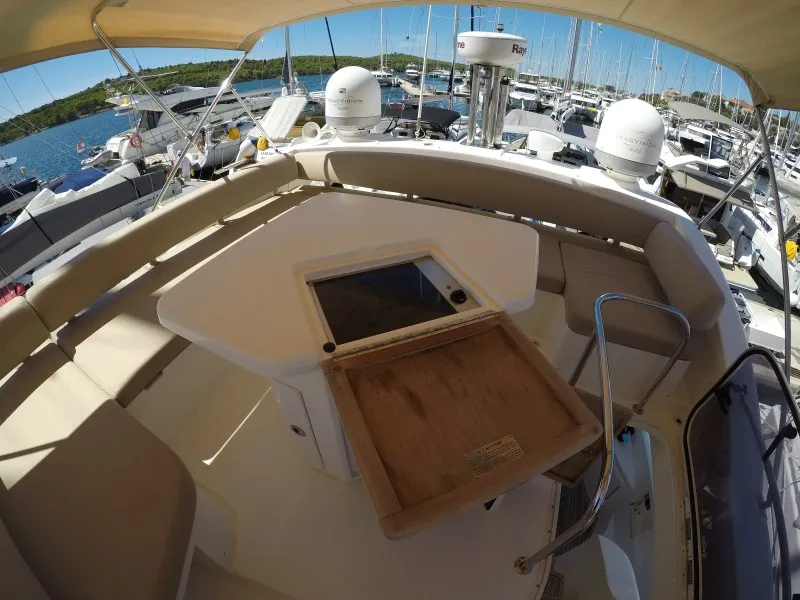 Deck of Luma, a Azimut 47 yacht at Grad Šibenik, Croatia