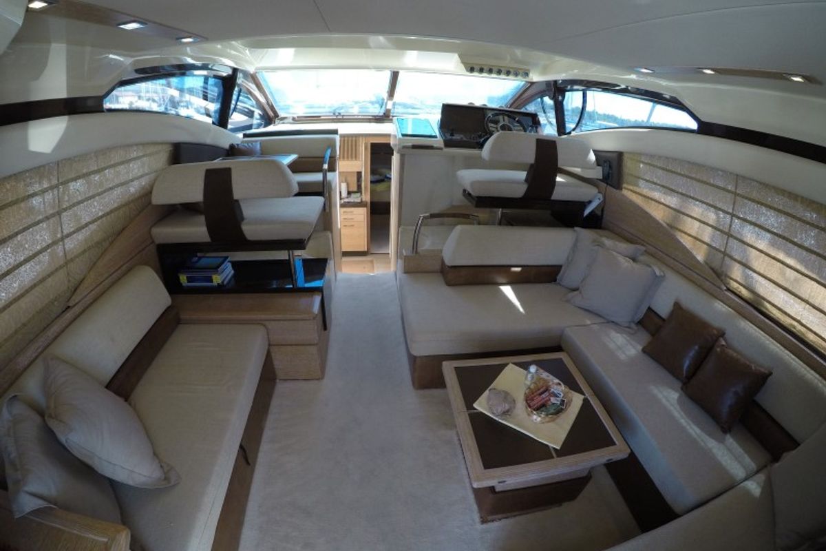 Salon of Luma, a Azimut 47 yacht at Grad Šibenik, Croatia