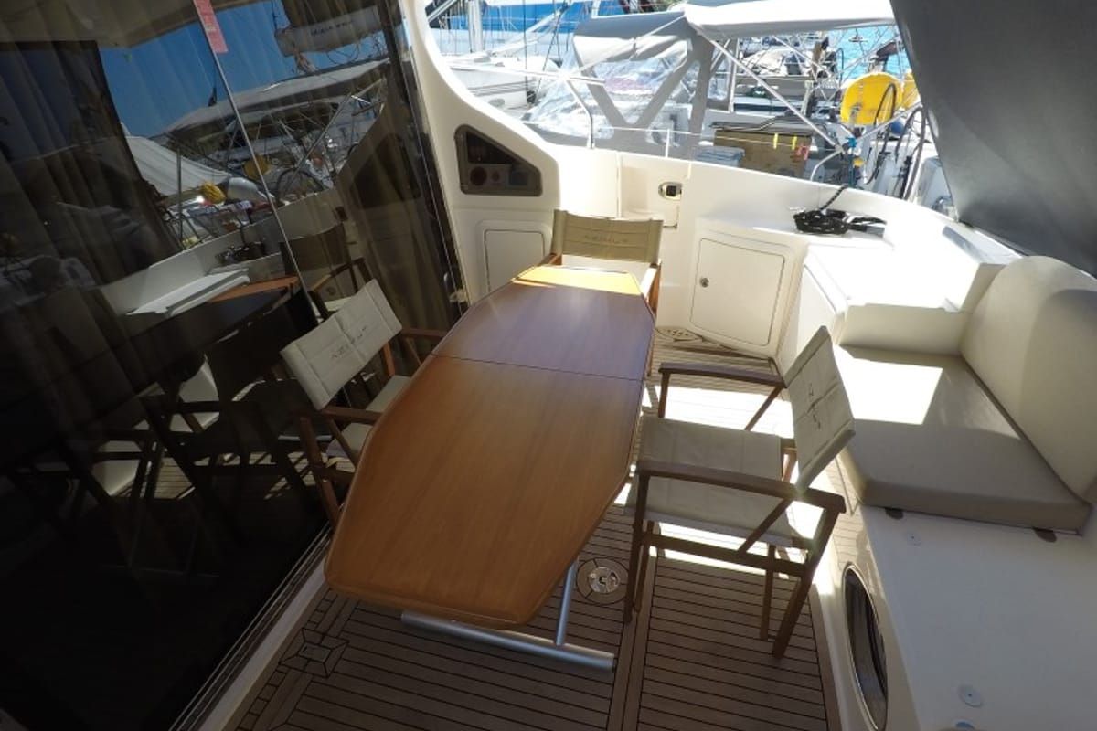 Deck of Luma, a Azimut 47 yacht at Grad Šibenik, Croatia