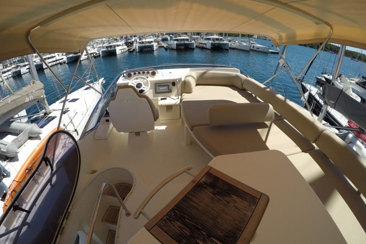 Deck of Luma, a Azimut 47 yacht at Grad Šibenik, Croatia