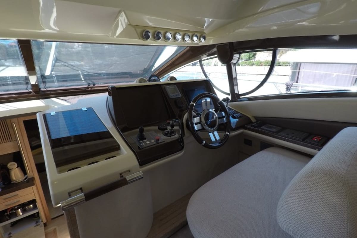 Cockpit of Luma, a Azimut 47 yacht at Grad Šibenik, Croatia