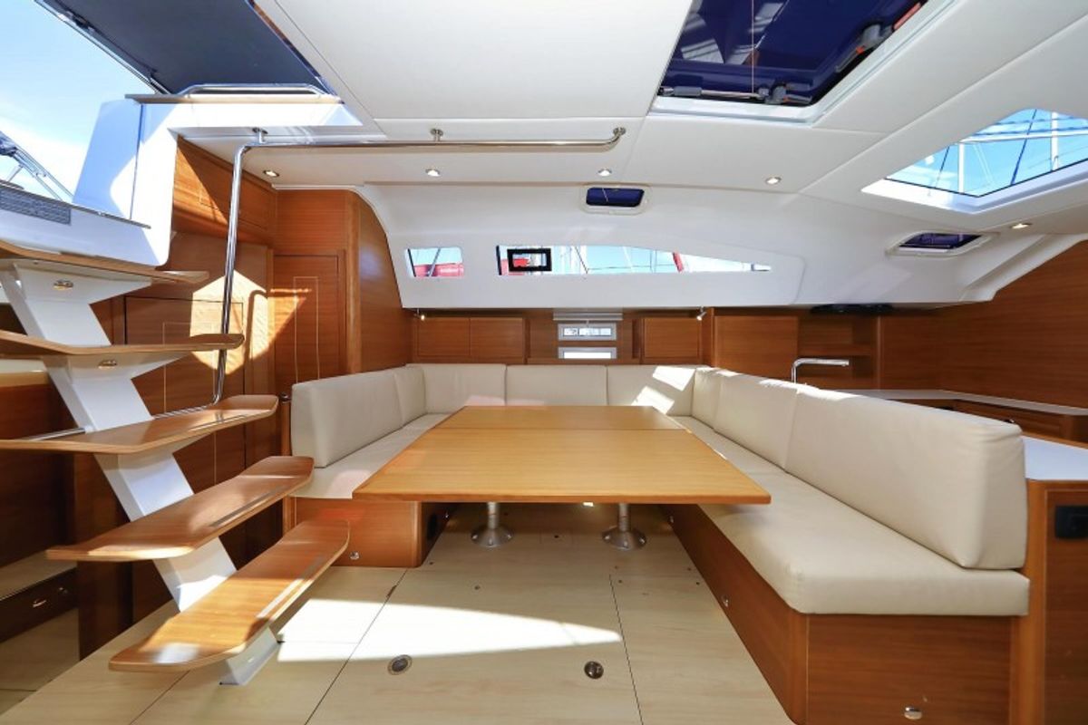 Galley of Athena, a Elan Impression 50.1 sailboat at Grad Biograd na Moru, Croatia