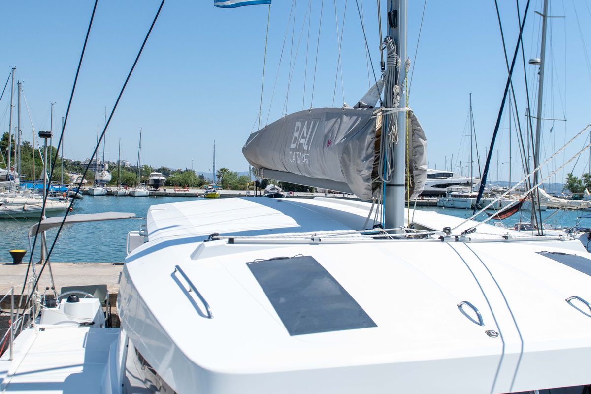 Exterior view of Ela Thalassa III, a Bali Catsmart catamaran at Municipal Unit of Lefkada, Greece