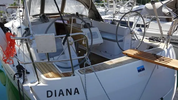 Cockpit of Diana, a Bavaria Cruiser 37 sailboat at Zadar, Croatia