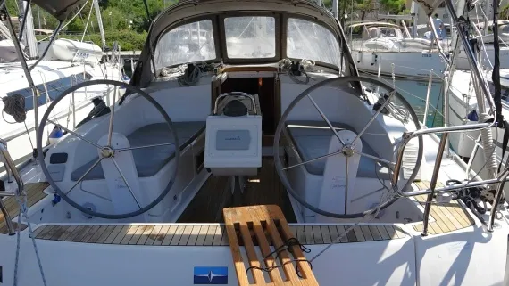 Cockpit of Diana, a Bavaria Cruiser 37 sailboat at Zadar, Croatia