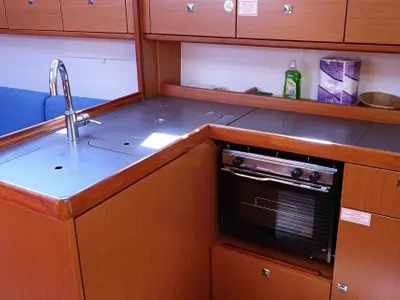 Galley of Diana, a Bavaria Cruiser 37 sailboat at Zadar, Croatia