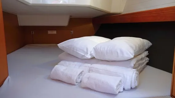 Cabin on Diana, a Bavaria Cruiser 37 sailboat at Zadar, Croatia