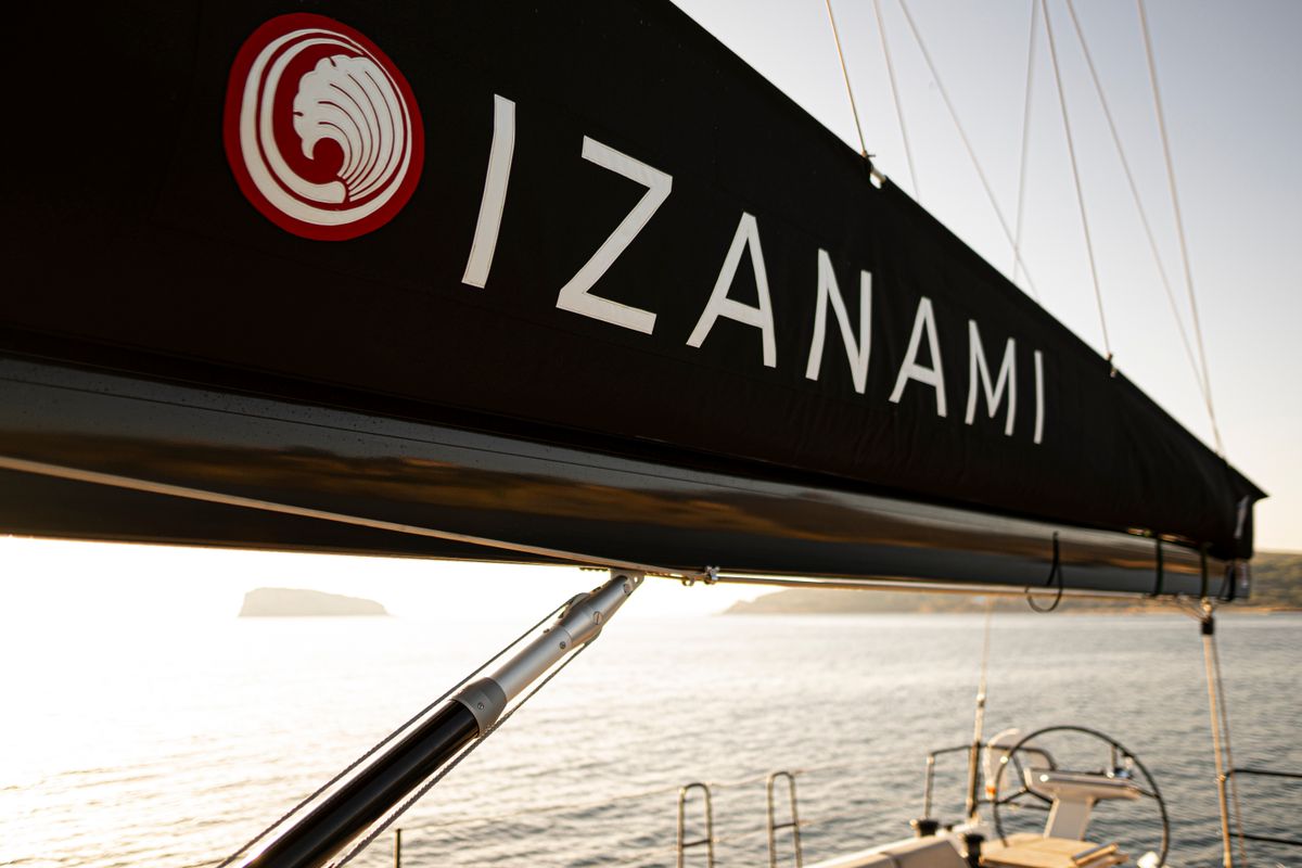 Exterior view of Izanami, a Beneteau First Yacht 53  sailboat at Lavreotiki Municipal Unit, Greece