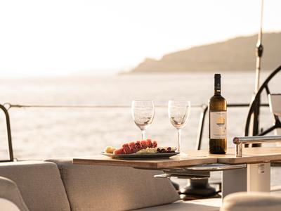 Deck of Izanami, a Beneteau First Yacht 53  sailboat at Lavreotiki Municipal Unit, Greece