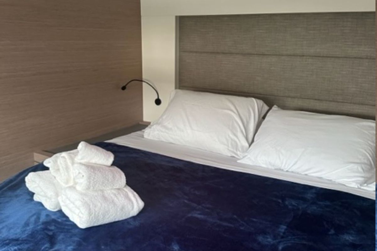 Cabin on Zensation, a Fountaine Pajot Tanna 47 catamaran at Chesapeake, United States
