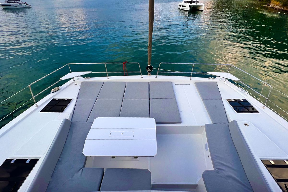 Deck of Bali, a Bali 4.8 catamaran at Fethiye, Turkey