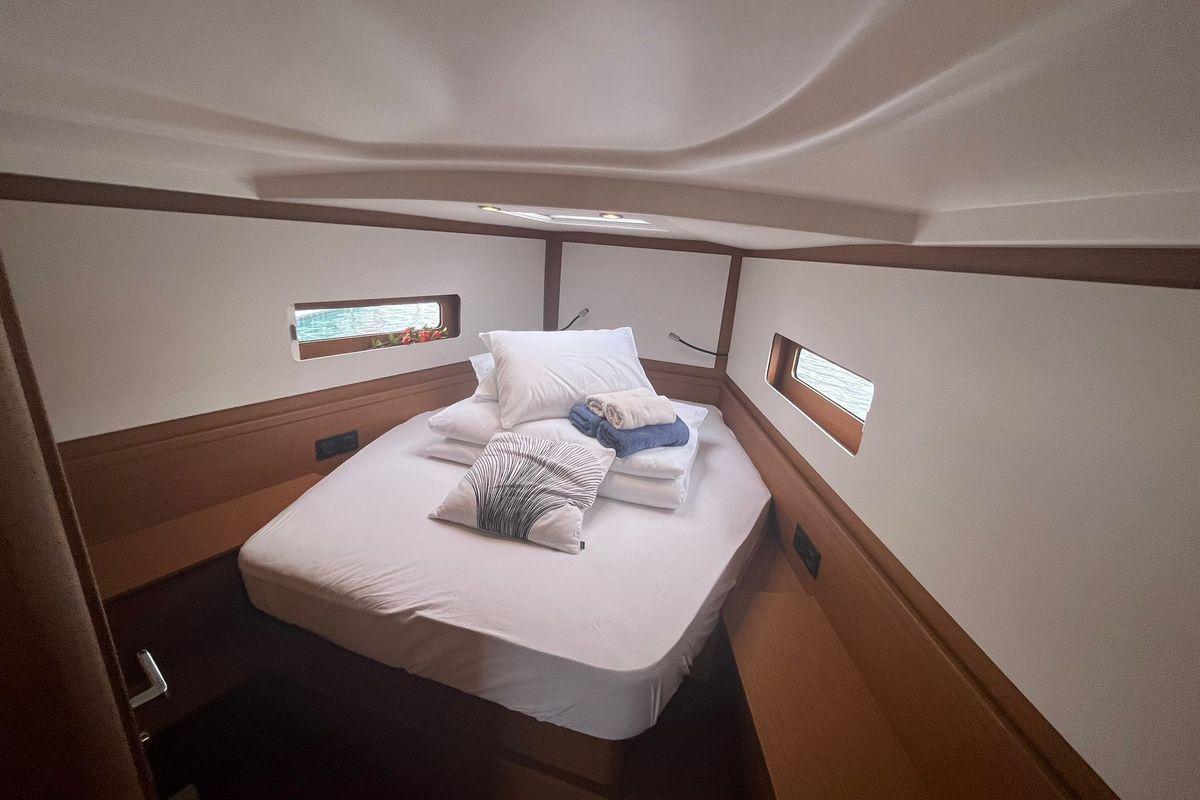 Cabin on CHECKMATE, a Beneteau First 44 sailboat at Split, Croatia