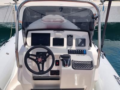 Cockpit of Joker Boat Coaster 650 Plus, a Jokerboat Joker Boat Coaster 650 Plus rib at Općina Sukošan, Croatia