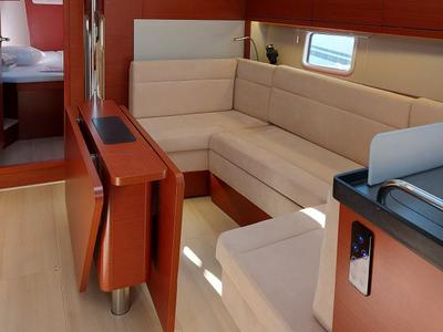 Salon of Themisto, a Hanse Yachts Hanse 418 sailboat at Lavreotiki Municipal Unit, Greece