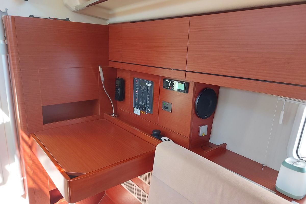 Themisto, a Hanse Yachts Hanse 418 sailboat at Lavreotiki Municipal Unit, Greece