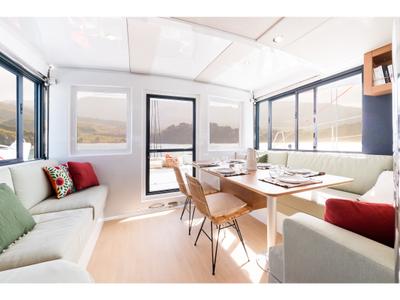 Salon of Marva, a Bali Catsmart catamaran at Grad Pula, Croatia