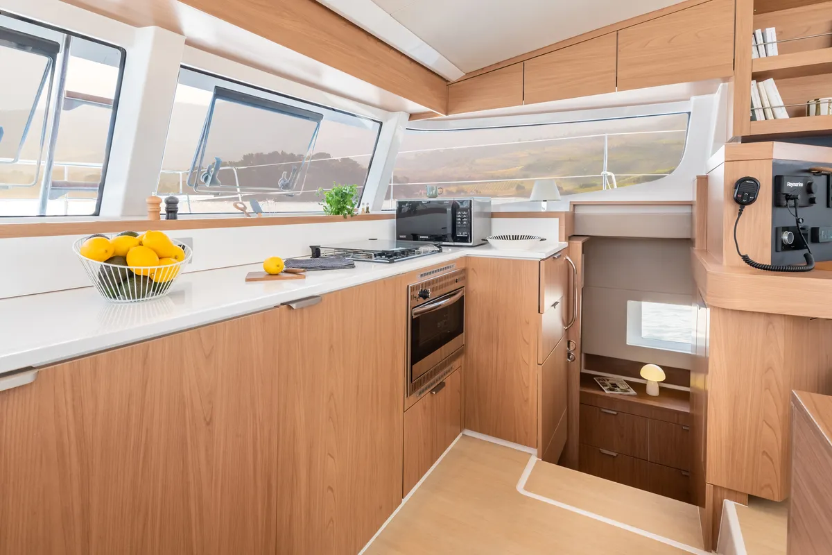 Galley of Marva, a Bali Catsmart catamaran at Grad Pula, Croatia