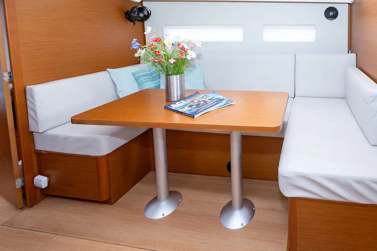 Salon of Oskar, a Jeanneau Sun Odyssey 410 sailboat at Primošten, Croatia